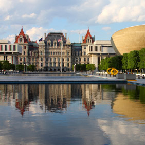 Reflections of the New York State Capitol Building