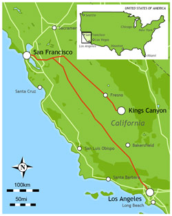 Map of King's Canyon