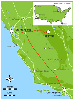 Map of Yosemite Park